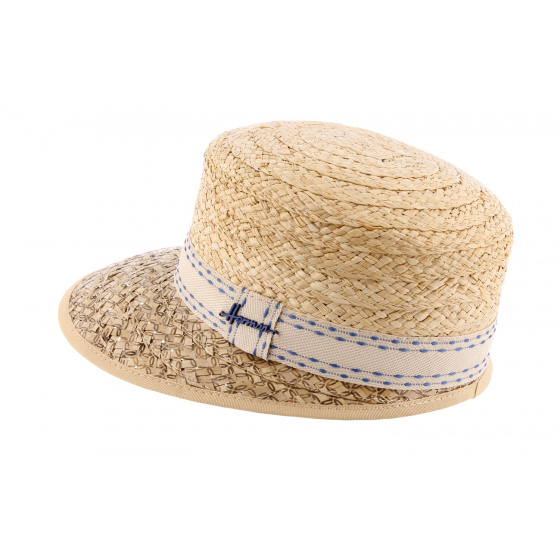 WoodStock Straw Cap with fancy ribbon - Herman WoodStock Straw Cap with fancy ribbon - Herman