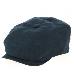 8-Panel Desgrange Navy Blue Linen Cap - Crambes