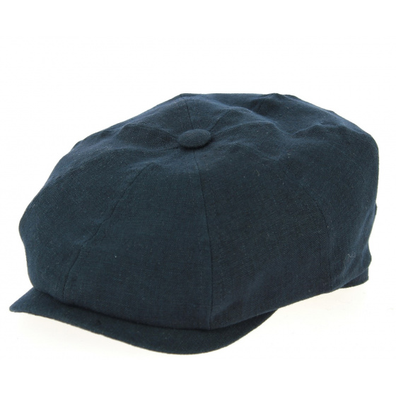 8-rib Desgrange Cap Navy Blue Linen- Crambes