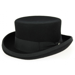 Black Felt Semi Top Hat - Fléchet
