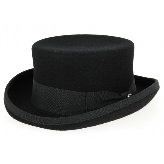 Black Felt Semi Top Hat - Fléchet