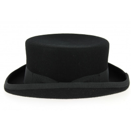 Black Felt Semi Top Hat - Fléchet