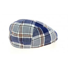 Blue Striped Cotton Teddy Flat Cap - Traclet