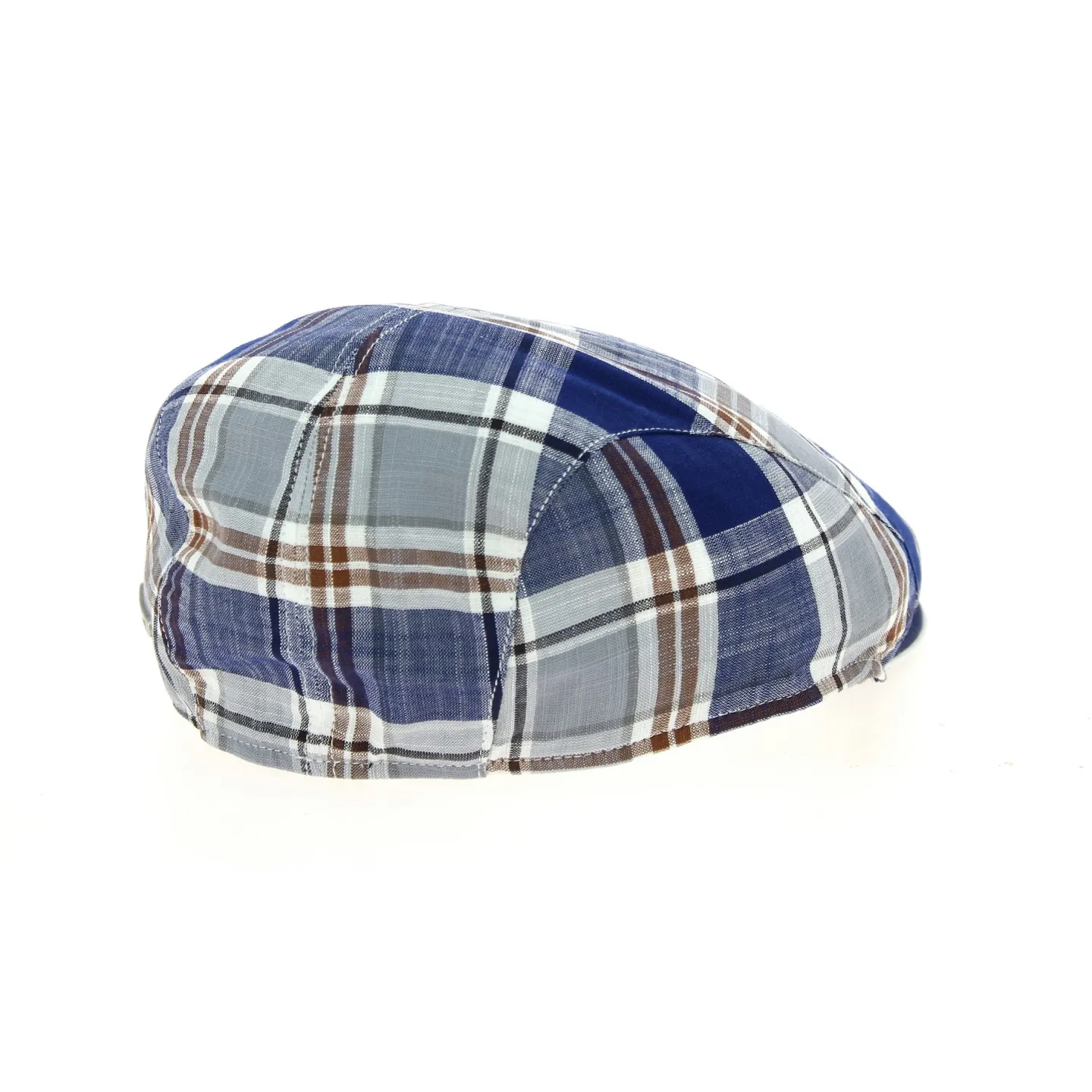 Blue Striped Cotton Teddy Flat Cap - Traclet Reference: 10639 | Traclet Hat Shop