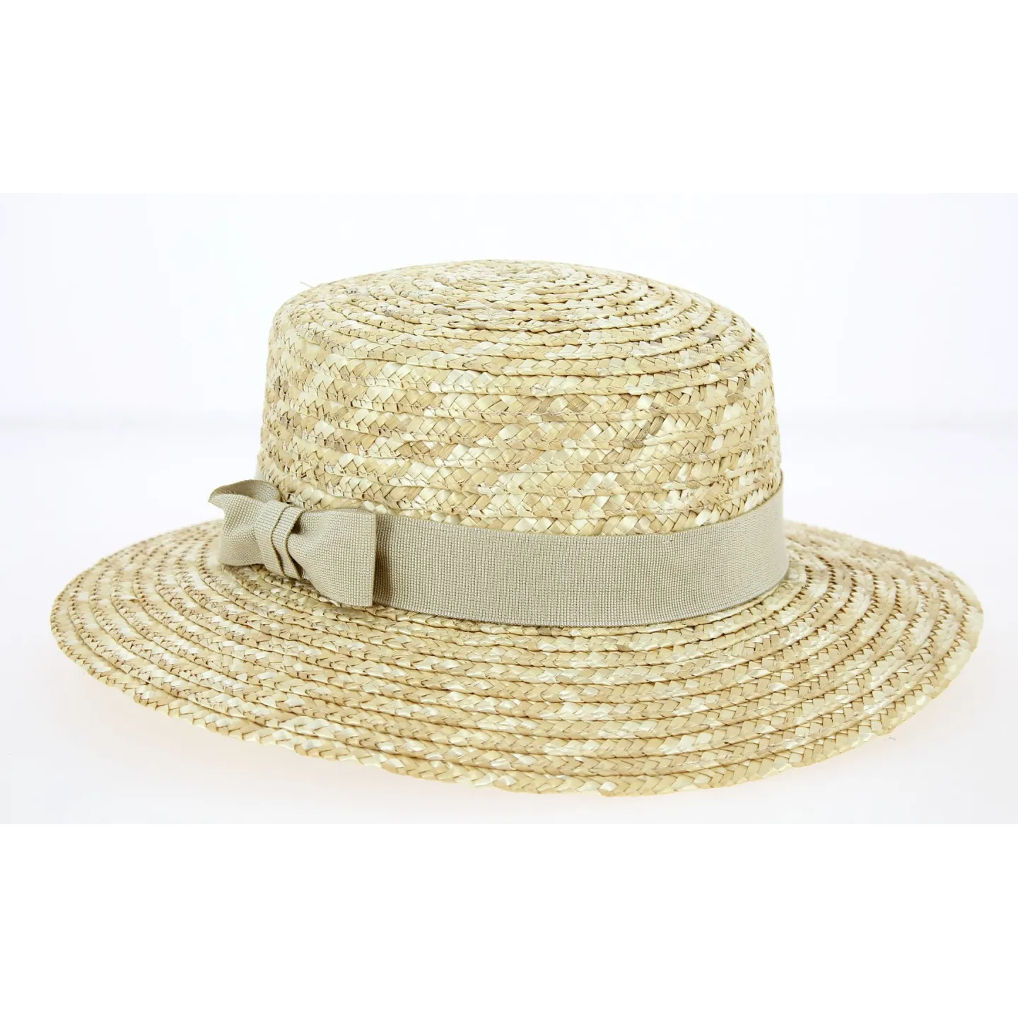 canotier femme - boutique de canotier ruban beige Reference : 3648 | Chapellerie Traclet