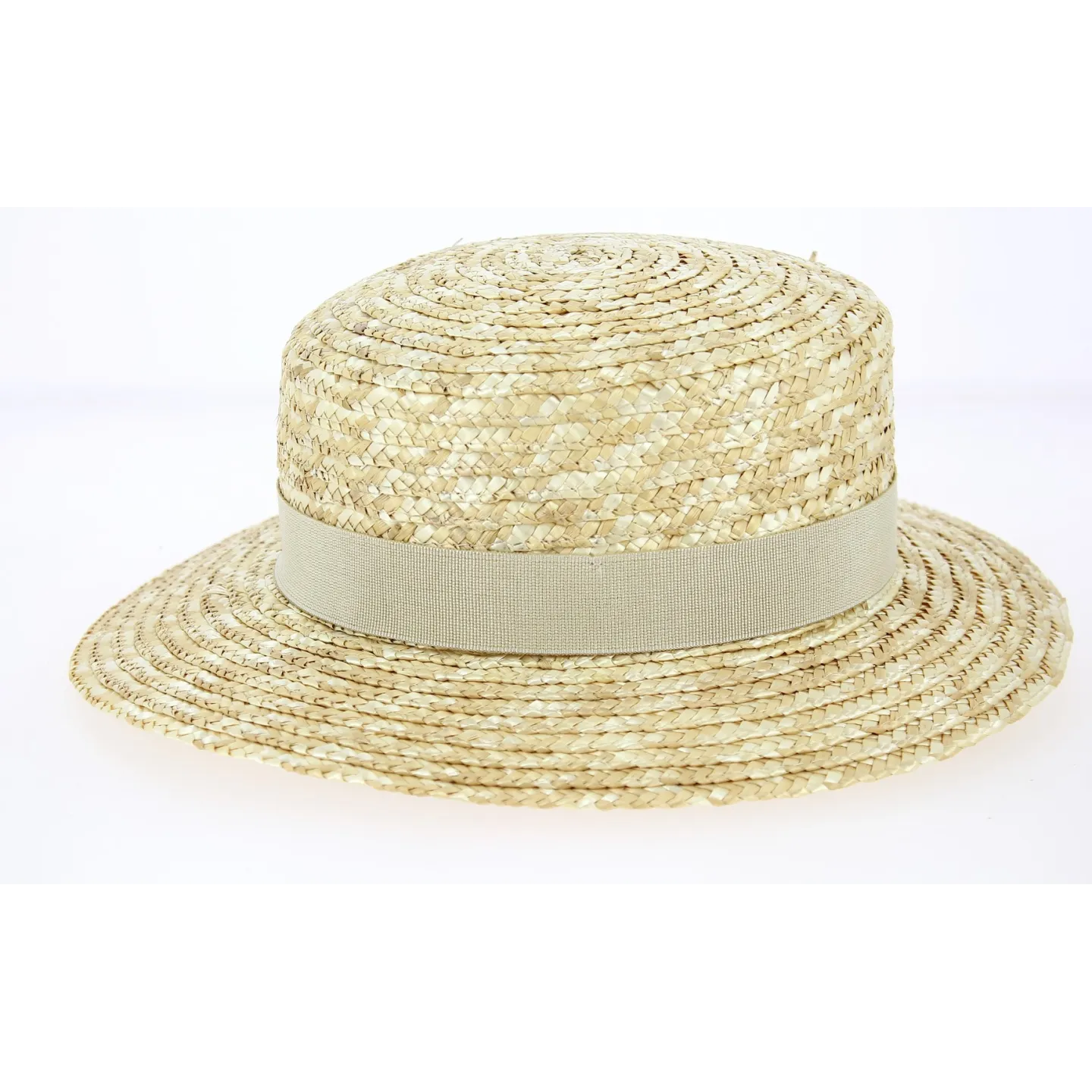 canotier femme - boutique de canotier ruban beige Reference : 3648 | Chapellerie Traclet