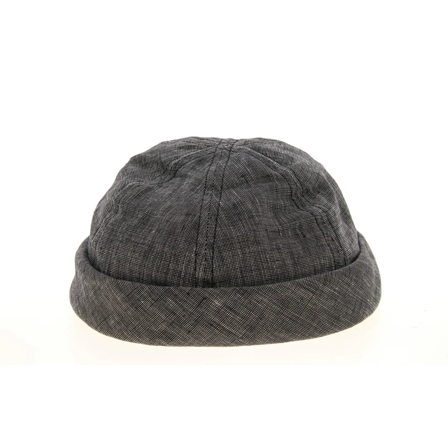 Bonnet Docker Cooper Coton & Lin Noir/Blanc-Mtm Reference : 10645 | Chapellerie Traclet