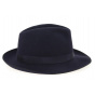 Fedora Hat Le Chazelles Navy Fur Felt - Flechet