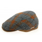 Verona Flat Cap Grey & Orange Wool - Traclet