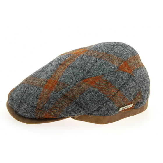 Casquette Plate Vérone Laine Grise & Orange- Traclet Casquette Plate Vérone Laine Grise & Orange- Traclet