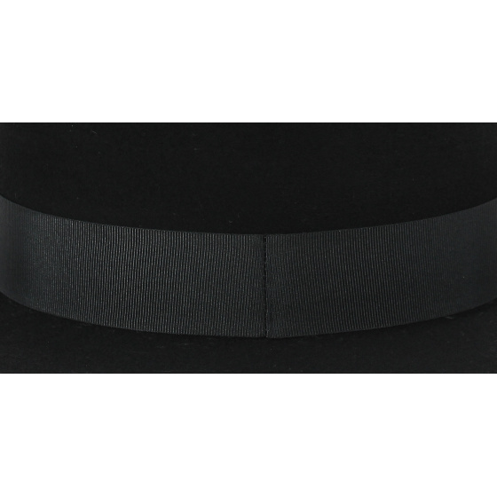Santiago Hat - Cordobes/Boater Black Wool Felt - Traclet