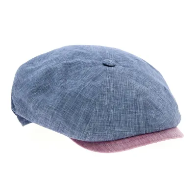 Blue & Pink Cotton Neapolitan Cap - Traclet Reference: 10699 | Traclet Hat Shop