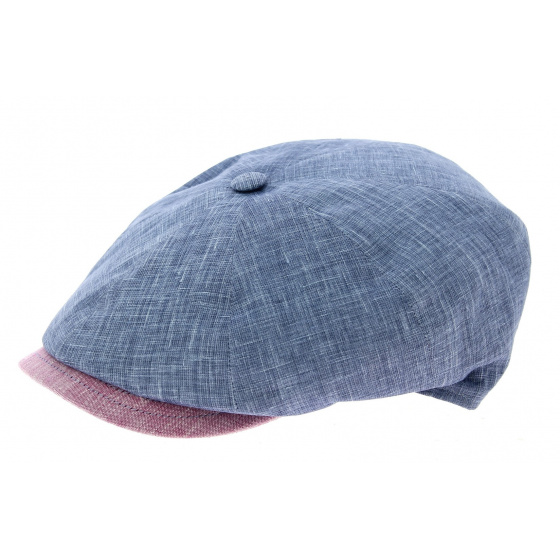 Blue & Pink Cotton Neapolitan Cap - Traclet