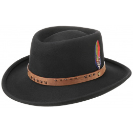 Black Wool Felt Gambler Hat - Stetson