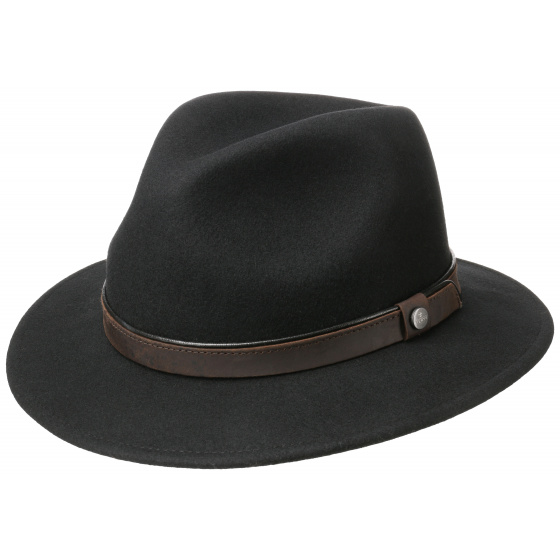 Black Wool Felt Traveler Hat - Traclet