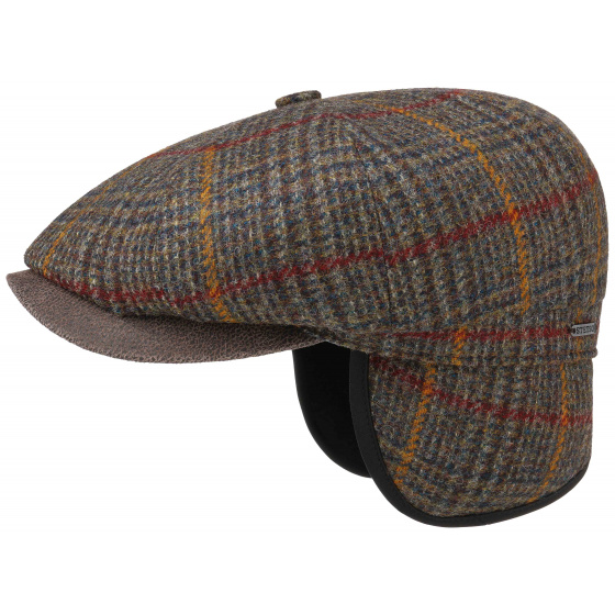 Stetson Plaid Wool Ear Flap Hatteras Cap