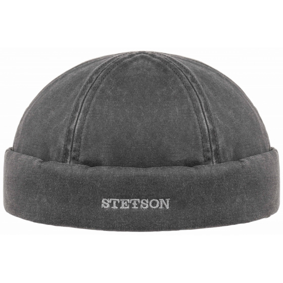 Winter Docker Beanie Aged Cotton Black - Stetson