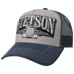 Trucker Trucking Cap Navy Blue & Grey - Stetson
