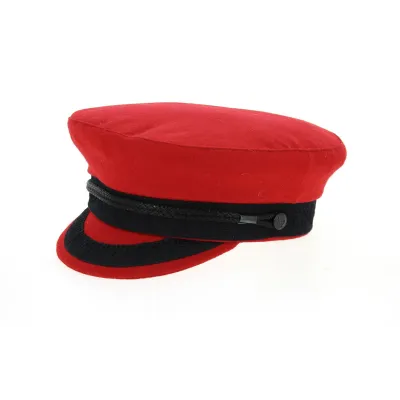 Casquette Marin Camaret Rouge Grenat en Laine-Traclet  Reference : 8436 | Chapellerie Traclet
