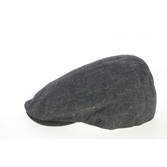 Piemonte Balte Anthracite Linen & Cotton Flat Cap - Traclet Piemonte Balte Anthracite Linen & Cotton Flat Cap - Traclet