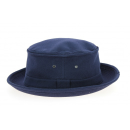 Chapeau Porkpie Beach Pique Marine Coton- Crambes