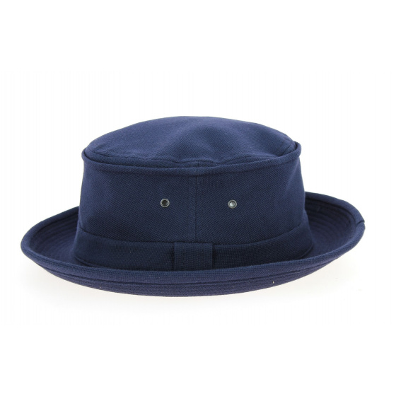 Chapeau Porkpie Beach Pique Marine Coton- Crambes