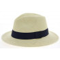 Ambato Natural & Blue Straw Panama Hat - Traclet