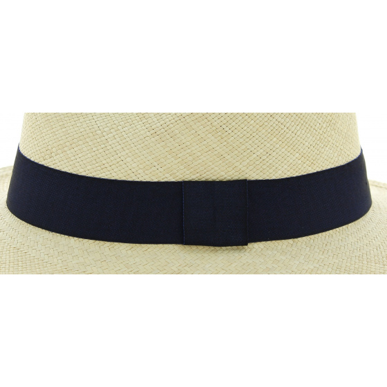 Panama Hat Ambato Natural & Blue Straw - Traclet