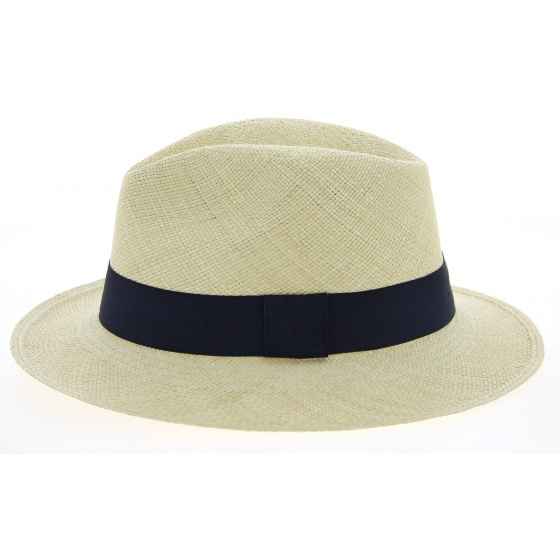 Panama Hat Ambato Natural & Blue Straw - Traclet