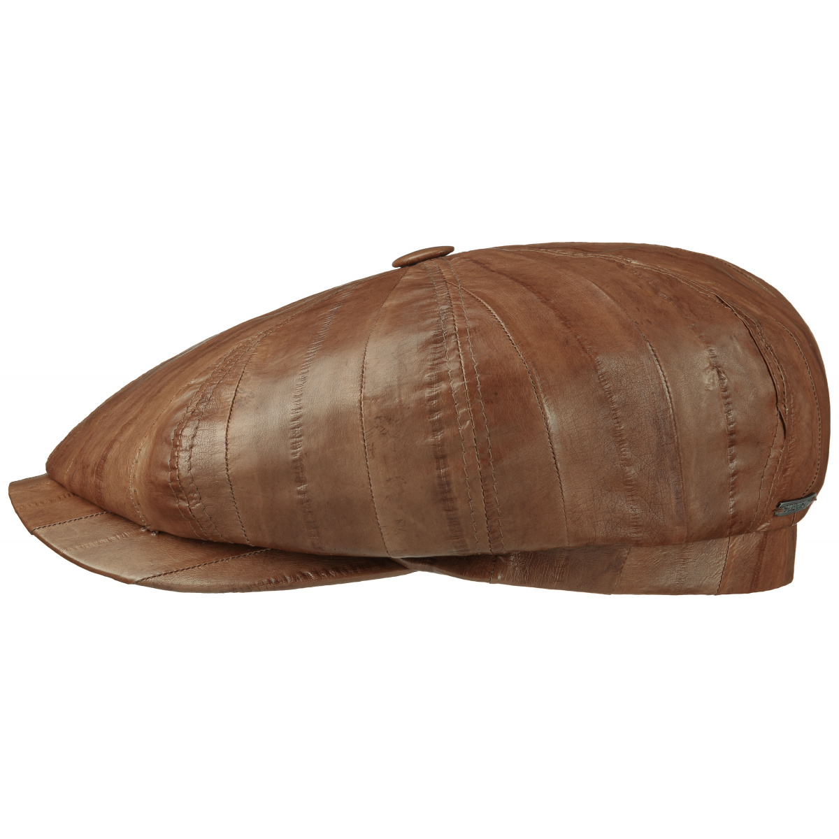 Hatteras Eel Brown Leather Cap - Stetson Reference : 10736 ...