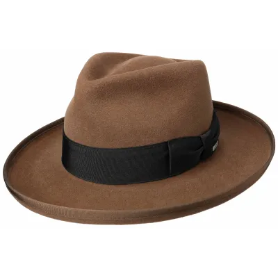 Stetson Brown Fur Felt Amish Homburg Hat Reference: 10746 | Traclet Hat Shop