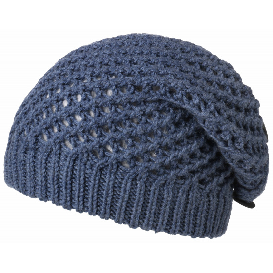 Blue Barascon Knitted Wool Beret - Traclet