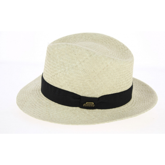 Quito Natural Panama Straw Fedora Hat - Traclet Quito Natural Panama Straw Fedora Hat - Traclet
