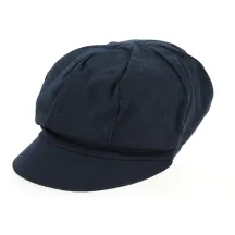 Navy Linen Elorine Newsboy Cap - Mtm  Reference: 10757 | Traclet Hat Shop