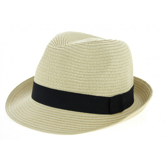 Natural Paper Straw Papeete Trilby Hat - Traclet