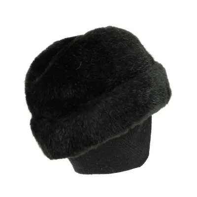Caucasus Ear-Flap Toque Black Faux Fur - Traclet Reference: 4457 | Traclet Hat Shop