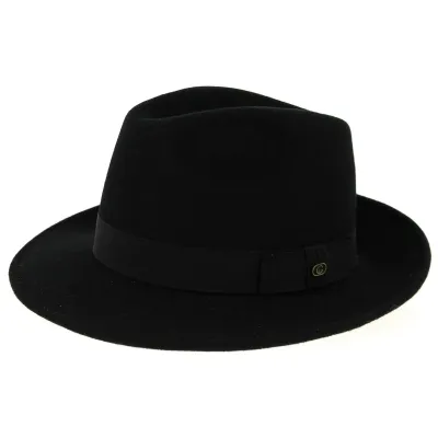 Black Wool Felt Hubert Fedora Hat - Traclet Reference: 10795 | Traclet Hat Shop