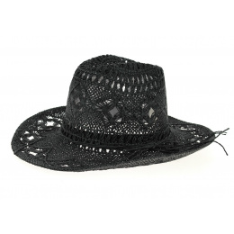 Mackay Western Black Paper Straw Hat - Traclet
