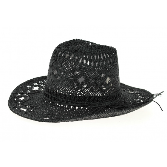Mackay Western Hat Black Straw Paper- Traclet