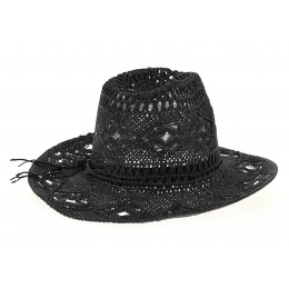 Mackay Western Black Paper Straw Hat - Traclet