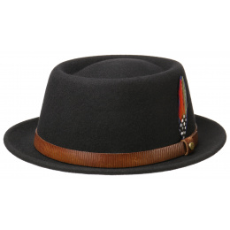 Chapeau Porkpie Feutre Laine Noir- Stetson