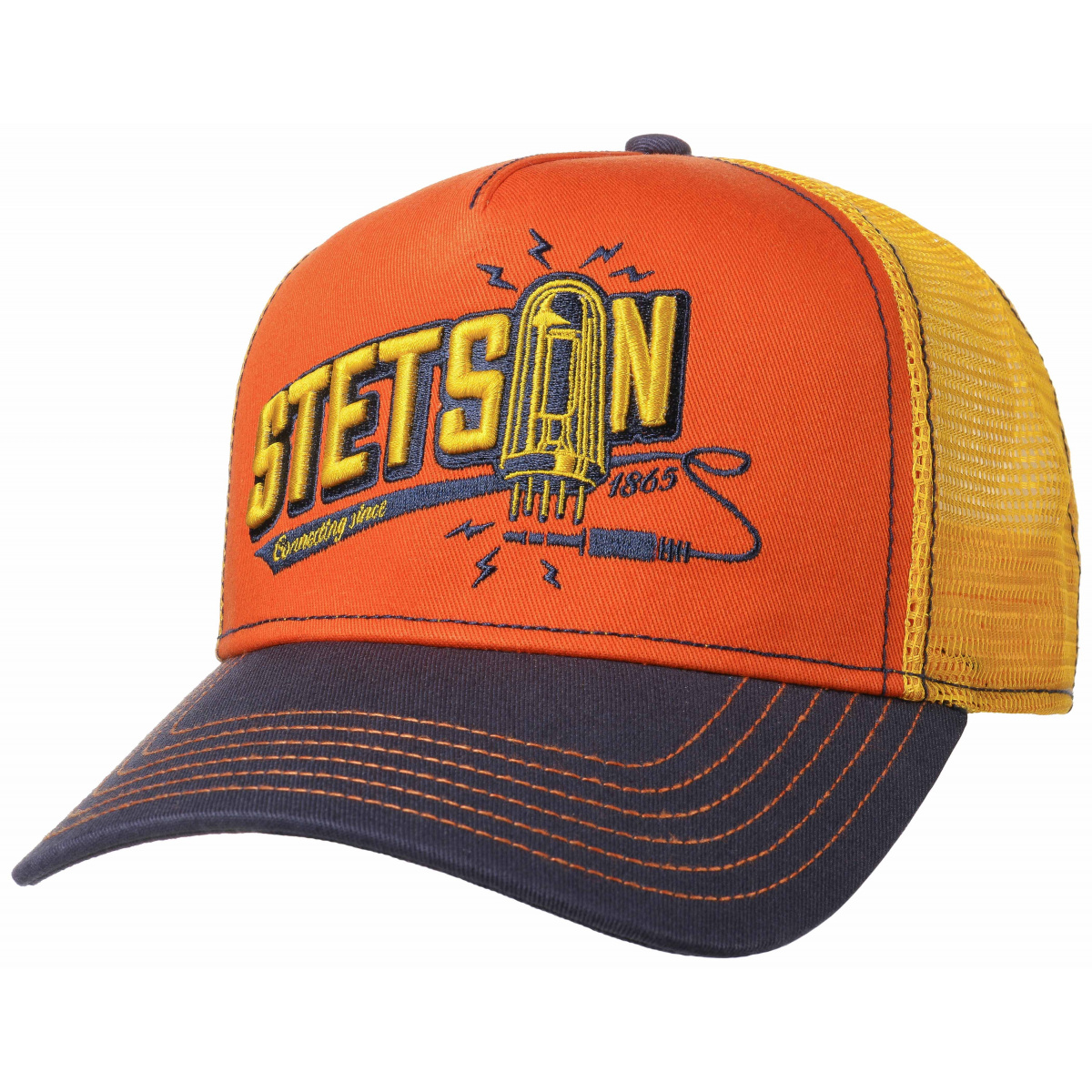 Trucker Connecting Orange & Yellow Cap- Stetson Reference : 10812 ...