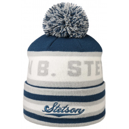 Blue Acrylic Pompom Beanie - Stetson