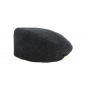 Split Flat Cap London Black & Gray Herringbone Wool - City Sport