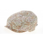 Delberto 8 Ribs Pink Floral Print Cotton & Linen Cap- Mtm
