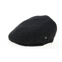London Flat Cap Herringbone Wool Grey & Black- City Sport