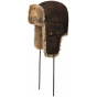 Brown Leather Bomber Ushanka with Faux Fur - Stetson