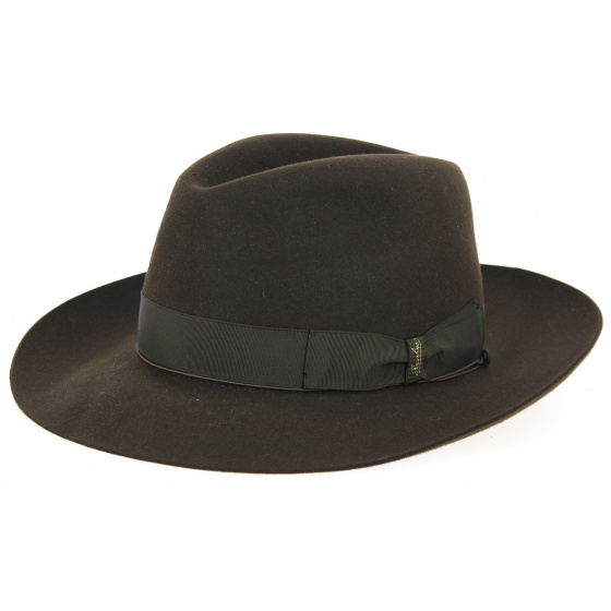 Brown Fur Felt Umberto Hat - Borsalino