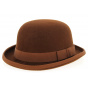Brown Reddish Wool Felt Bowler Hat - TRACLET