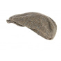 Thomas Flat Cap with Ear Flaps Brown Herringbone Wool